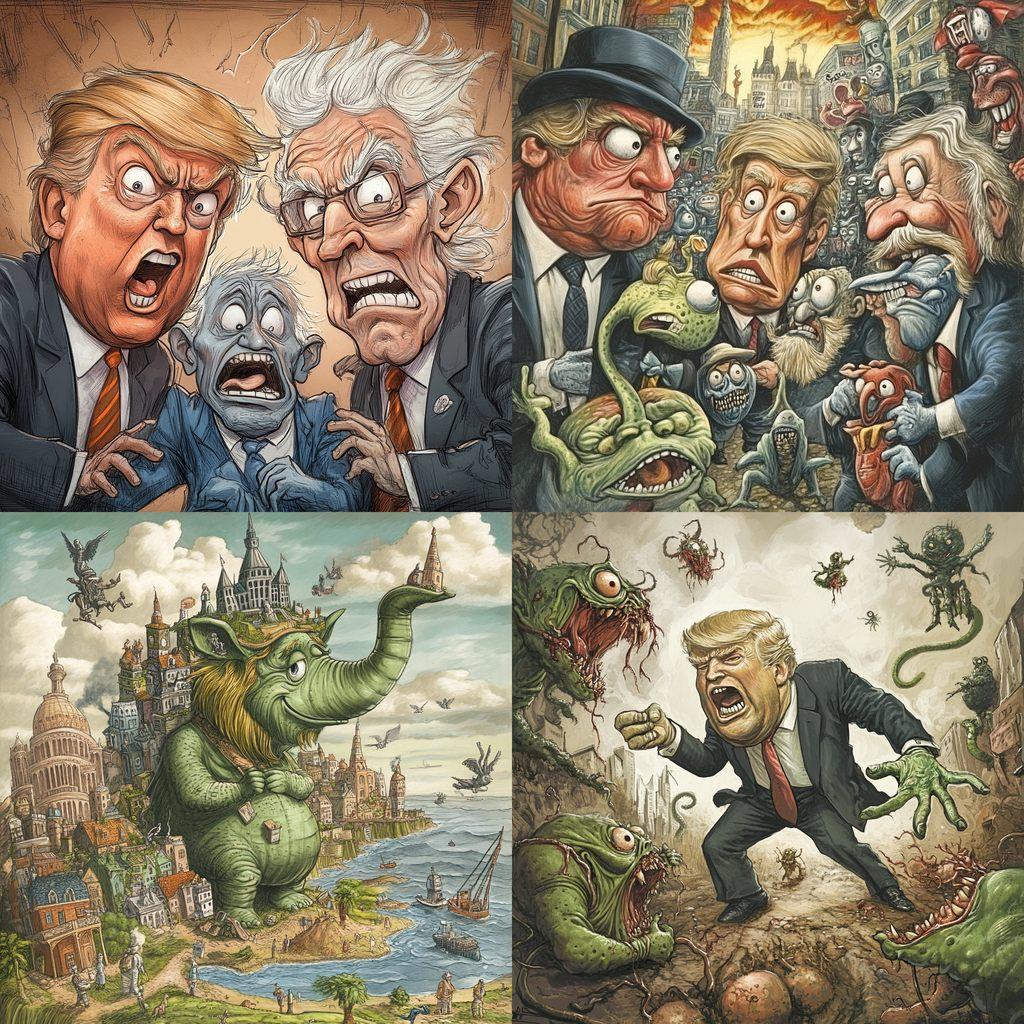 Ben Garrison style, Midjourney V6.1, render 1 of 4
