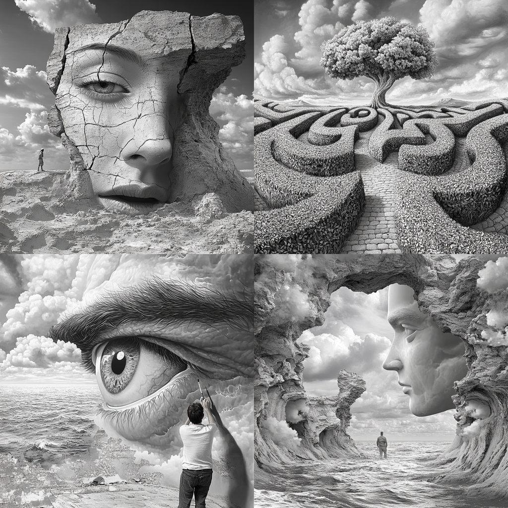 Ben Heine style, Midjourney V6.1, render 1 of 4
