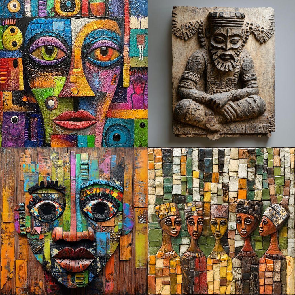 Benin art style, Midjourney V6.1, render 1 of 4