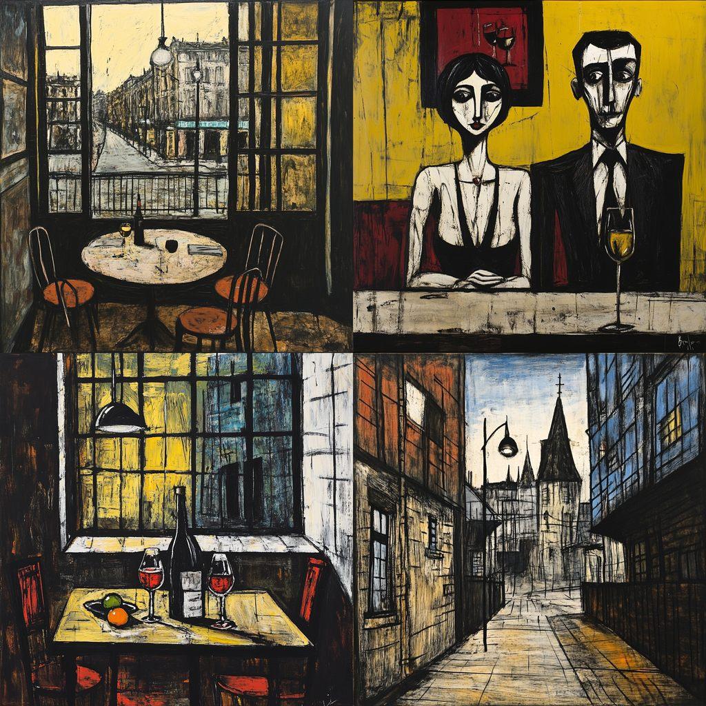 Bernard Buffet style, Midjourney V6.1, render 1 of 4