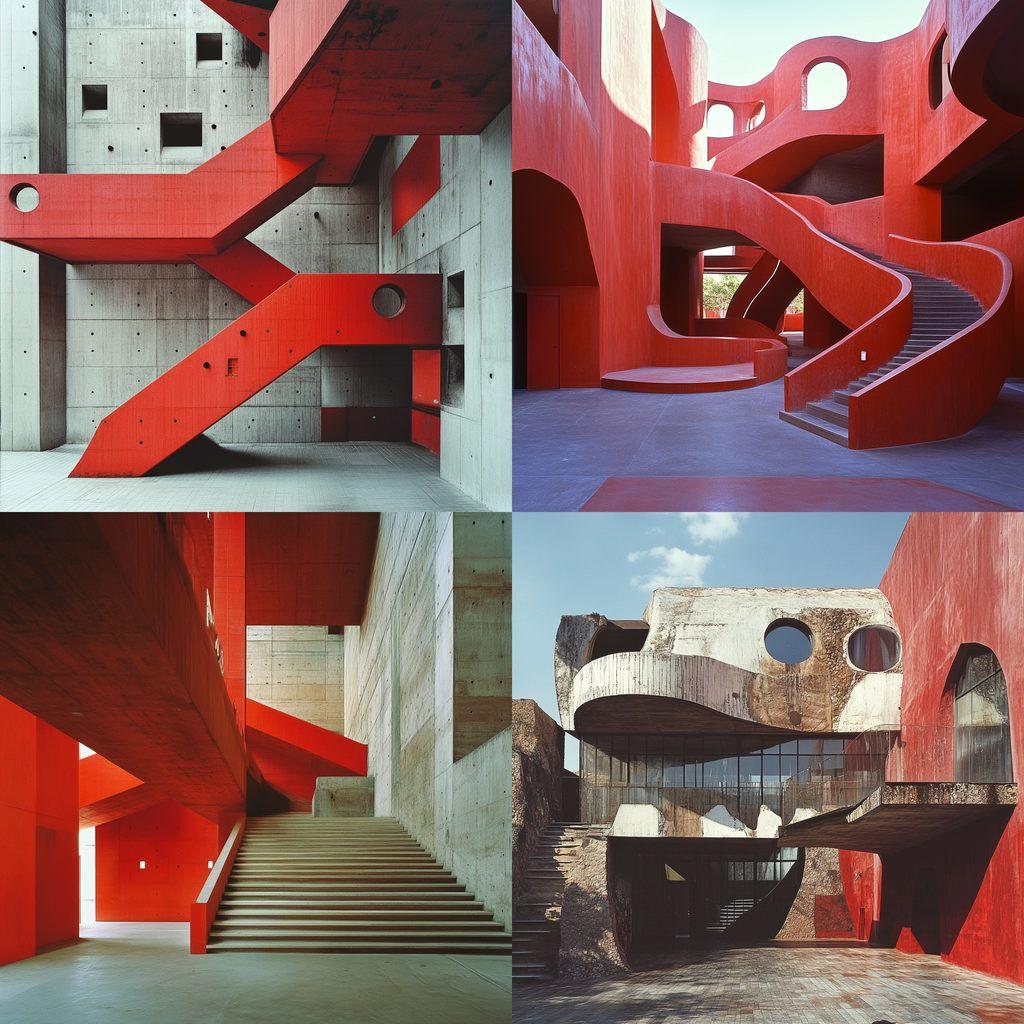 Bernard Tschumi style, Midjourney V6.1, render 1 of 4