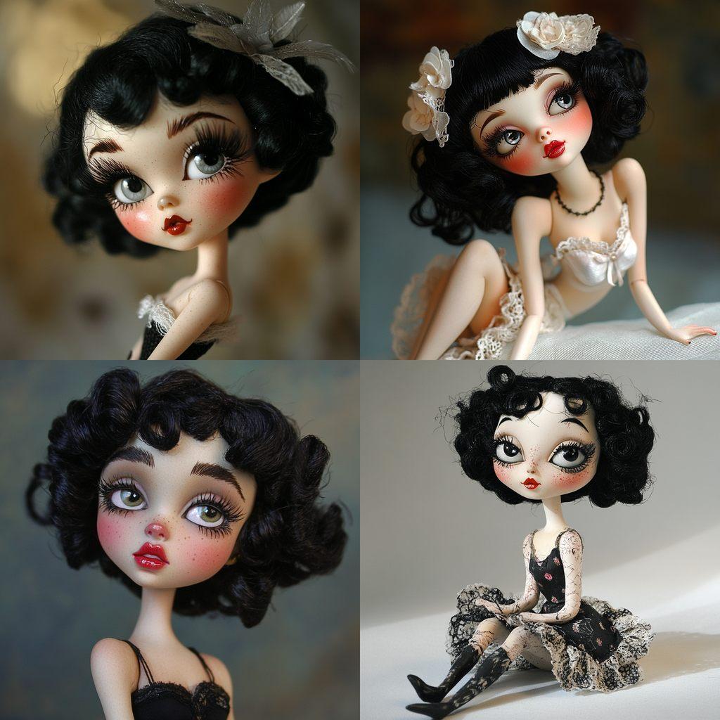 Betty Boop doll style, Midjourney V6.1, render 1 of 4