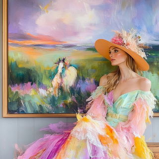 Auralis Glassworks style, Midjourney V6.1: haute-couture fashion outfit