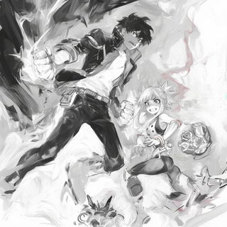 Auralis Glassworks style, Midjourney V6.1: black-and-white manga comic strip