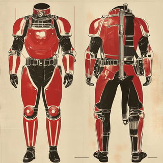Raster Tapestry style, Midjourney V6.1: concept art character design of retropunk steam knight