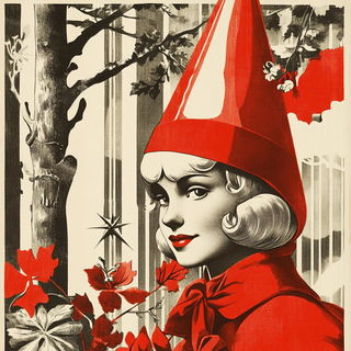 Raster Tapestry style, Midjourney V6.1: retro fairy-tale illustration