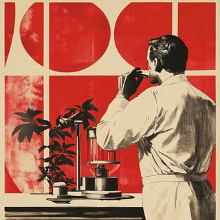 Raster Tapestry style, Midjourney V6.1: editorial illustration for popular scientific magazine cover