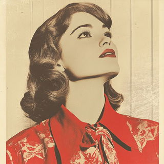Raster Tapestry style, Midjourney V6.1: photographic portrait of female protagonist