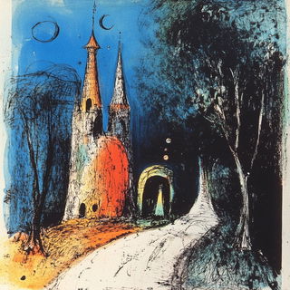 Coastomech style, Midjourney V6.1: retro fairy-tale illustration
