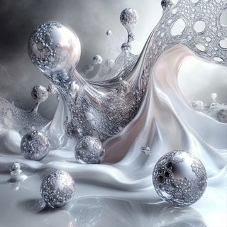 Waterglass Automata style, Midjourney V6.1: abstract 3D render