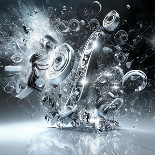 Waterglass Automata style, Midjourney V6.1: typographic composition with large letters