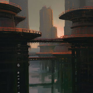 Ceramic Sunplate style, Midjourney V6.1: megacity with futuristic bioarchitecture