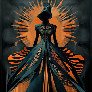 Pyrofolia Castellism style, Midjourney V6.1: haute-couture fashion outfit