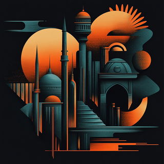 Pyrofolia Castellism style, Midjourney V6.1: bold minimalist logo design for Istanbul city municipal services