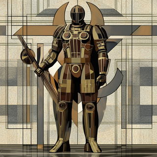 Titanium Rift Opera style, Midjourney V6.1: concept art character design of retropunk steam knight
