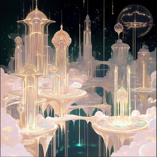 Scribblebound style, Midjourney V6.1: megacity with futuristic bioarchitecture