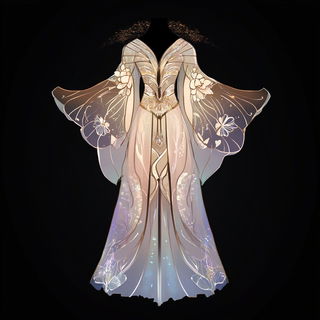 Scribblebound style, Midjourney V6.1: haute-couture fashion outfit