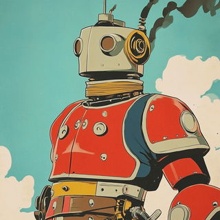 Inkstep Bluegrass style, Midjourney V6.1: concept art character design of retropunk steam knight
