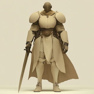 Chromefall Terraces style, Midjourney V6.1: concept art character design of retropunk steam knight