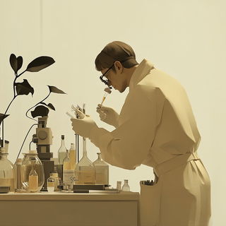 Chromefall Terraces style, Midjourney V6.1: editorial illustration for popular scientific magazine cover