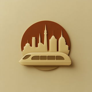 Chromefall Terraces style, Midjourney V6.1: bold minimalist logo design for Istanbul city municipal services