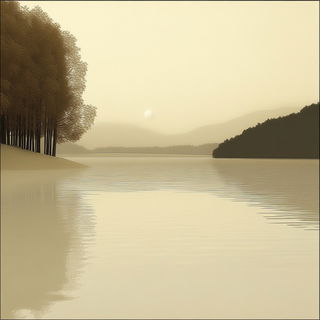 Chromefall Terraces style, Midjourney V6.1: realistic landscape photograph of quiet dawn