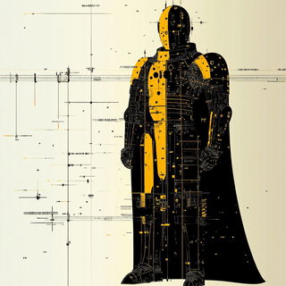 Agariconstruct style, Midjourney V6.1: concept art character design of retropunk steam knight