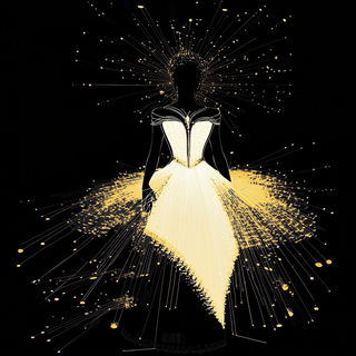 Agariconstruct style, Midjourney V6.1: haute-couture fashion outfit
