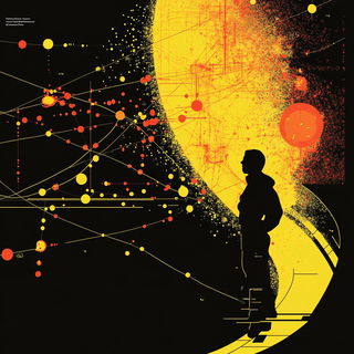 Agariconstruct style, Midjourney V6.1: editorial illustration for popular scientific magazine cover