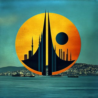Tessurial style, Midjourney V6.1: bold minimalist logo design for Istanbul city municipal services