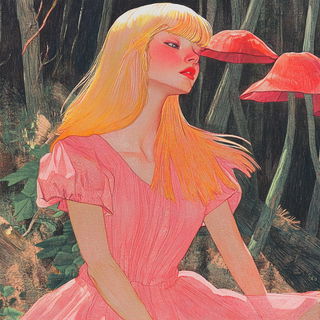 Kozo Windmill Society style, Midjourney V6.1: retro fairy-tale illustration