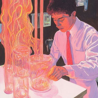 Kozo Windmill Society style, Midjourney V6.1: editorial illustration for popular scientific magazine cover