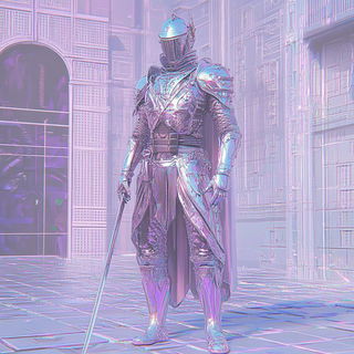 Screenchromatica style, Midjourney V6.1: concept art character design of retropunk steam knight