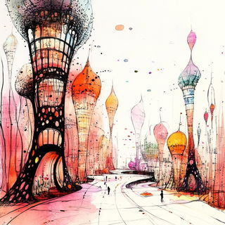 Turquoisenamel style, Midjourney V6.1: megacity with futuristic bioarchitecture