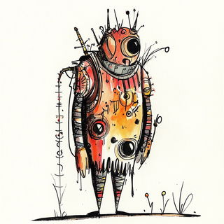 Turquoisenamel style, Midjourney V6.1: concept art character design of retropunk steam knight