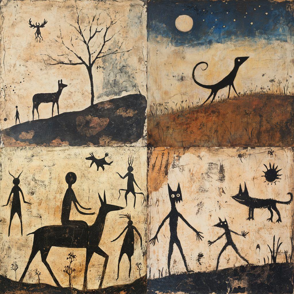 Bill Traylor style, Midjourney V6.1, render 1 of 4