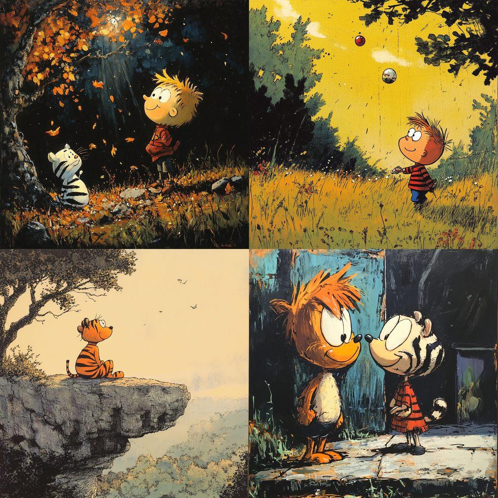 Bill Watterson style, Midjourney V6.1, render 1 of 4