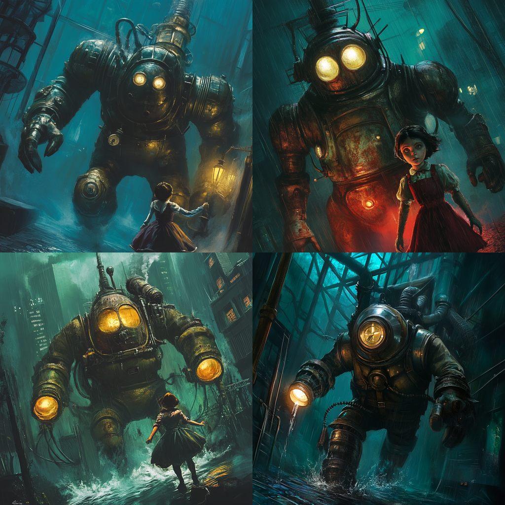 BioShock style, Midjourney V6.1, render 1 of 4