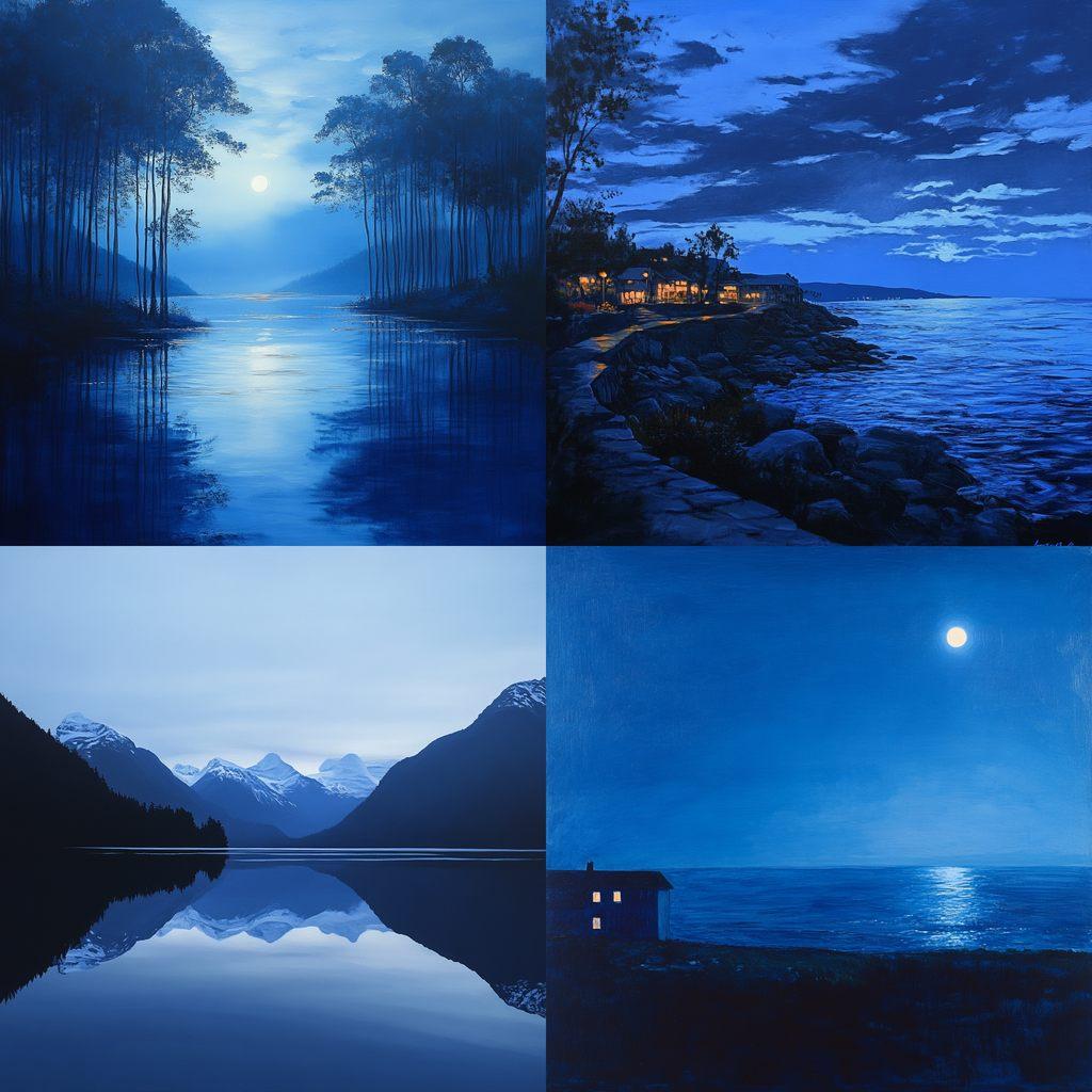 Blue hour style, Midjourney V6.1, render 1 of 4