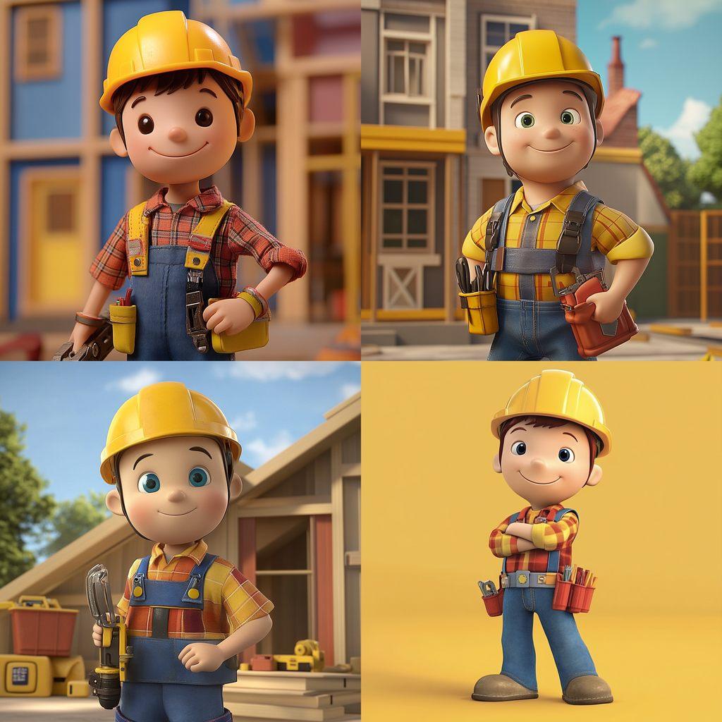 Bob the Builder style, Midjourney V6.1, render 1 of 4