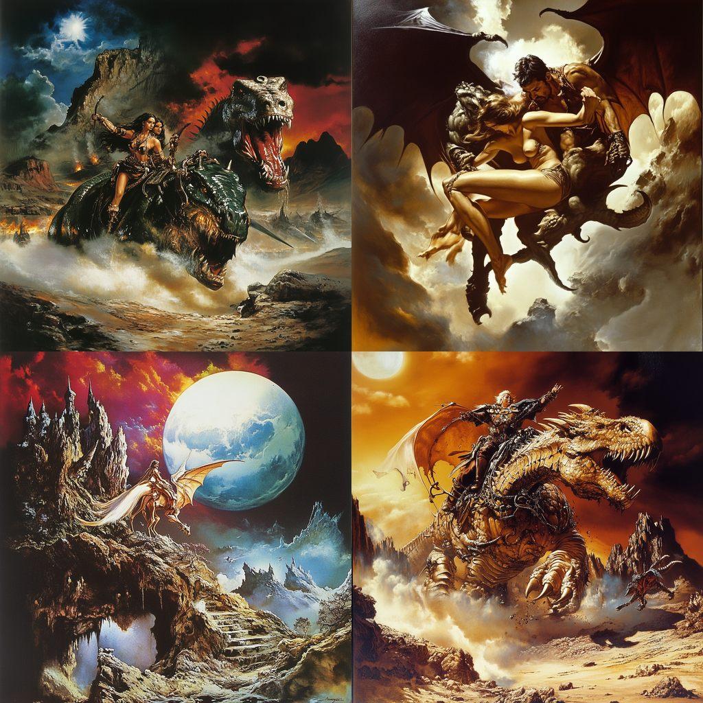 Boris Vallejo style, Midjourney V6.1, render 1 of 4