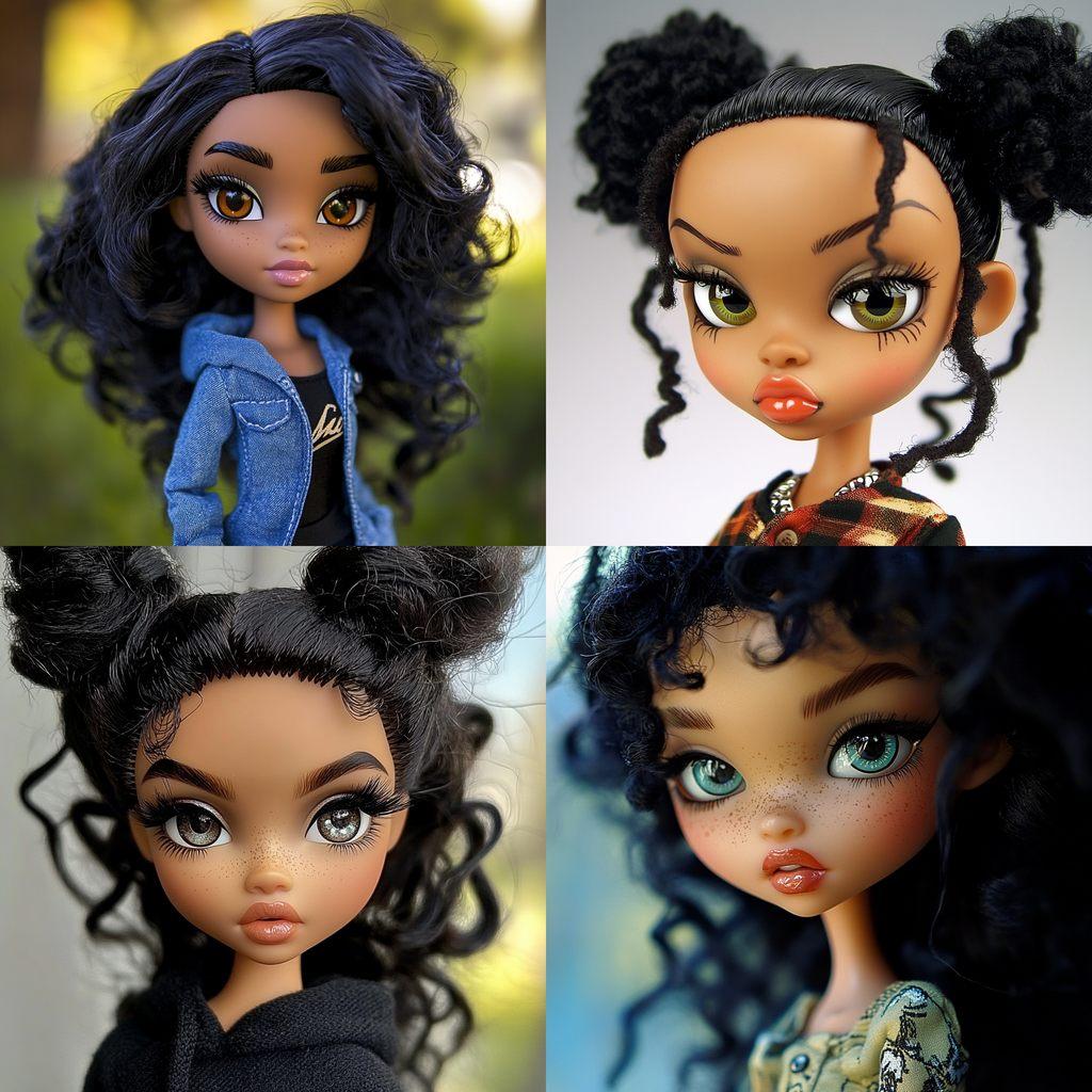 Bratz doll style, Midjourney V6.1, render 1 of 4