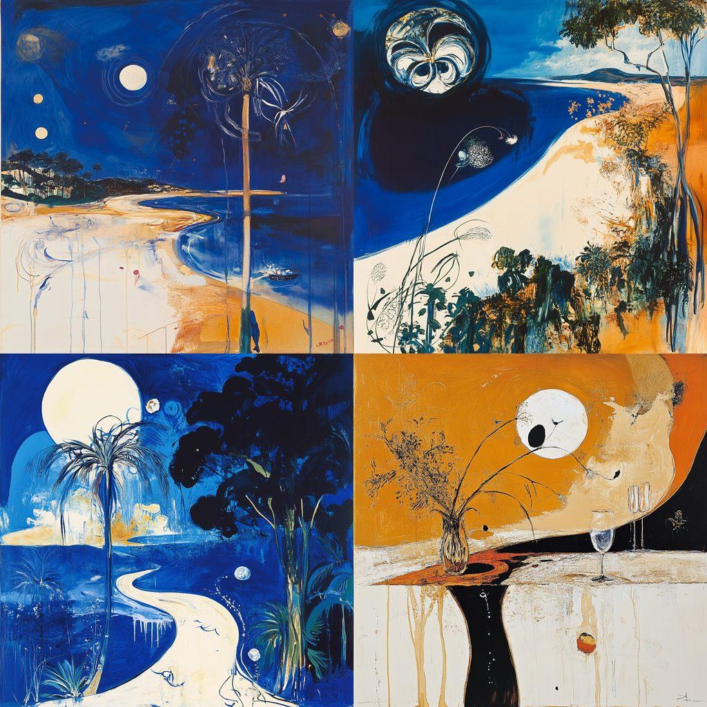 Brett Whiteley style, Midjourney V6.1, render 1 of 4