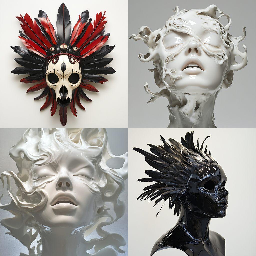 Brian Jungen style, Midjourney V6.1, render 1 of 4