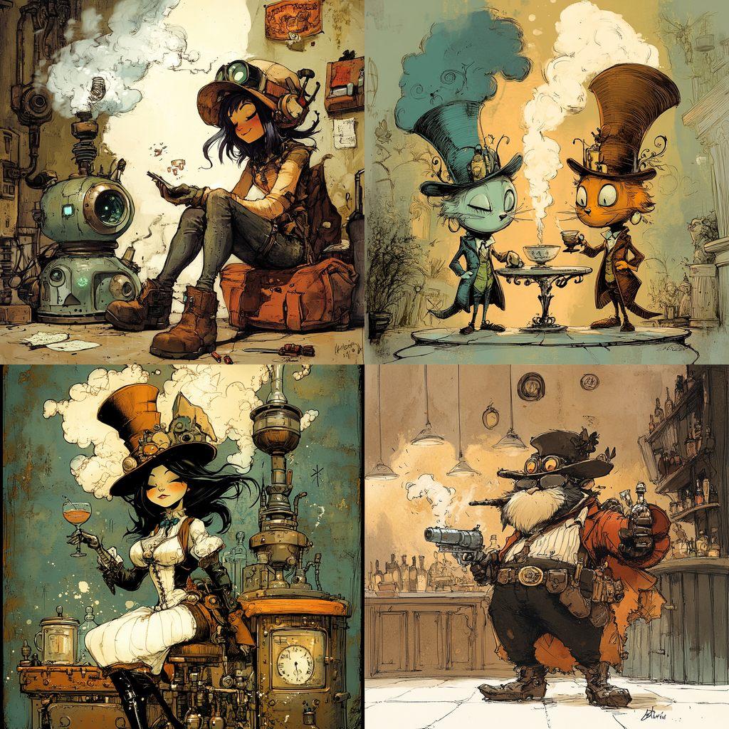 Brian Kesinger style, Midjourney V6.1, render 1 of 4