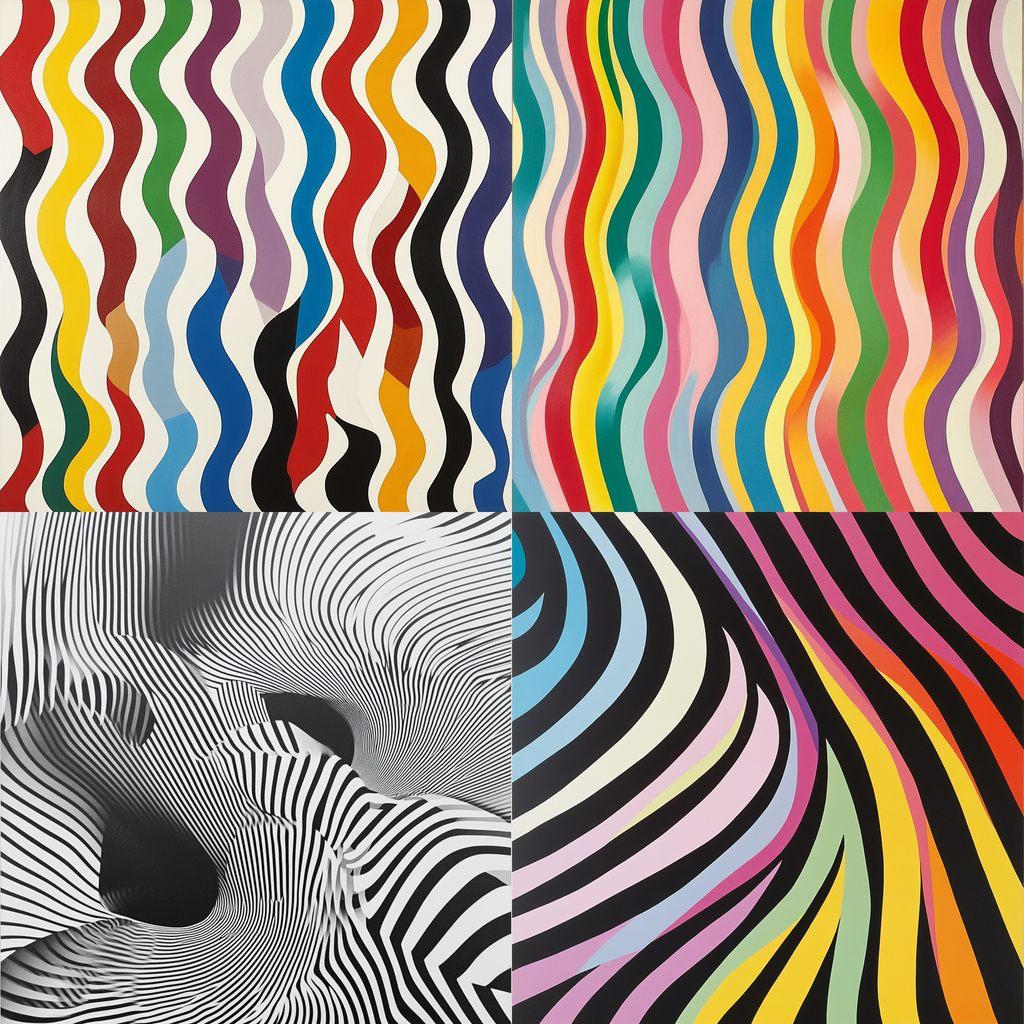 Bridget Riley style, Midjourney V6.1, render 1 of 4