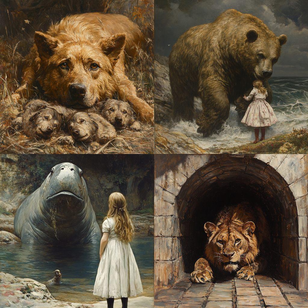 Briton Riviere style, Midjourney V6.1, render 1 of 4