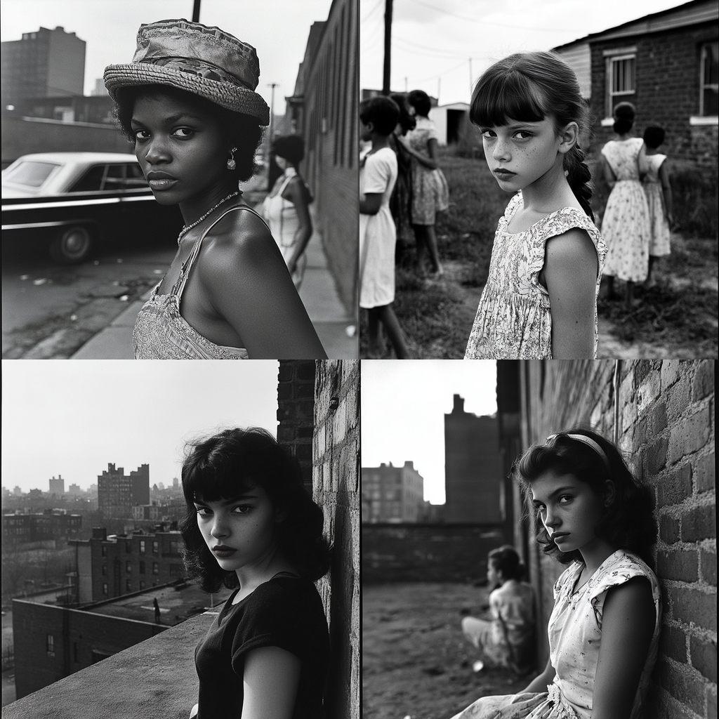 Bruce Davidson style, Midjourney V6.1, render 1 of 4