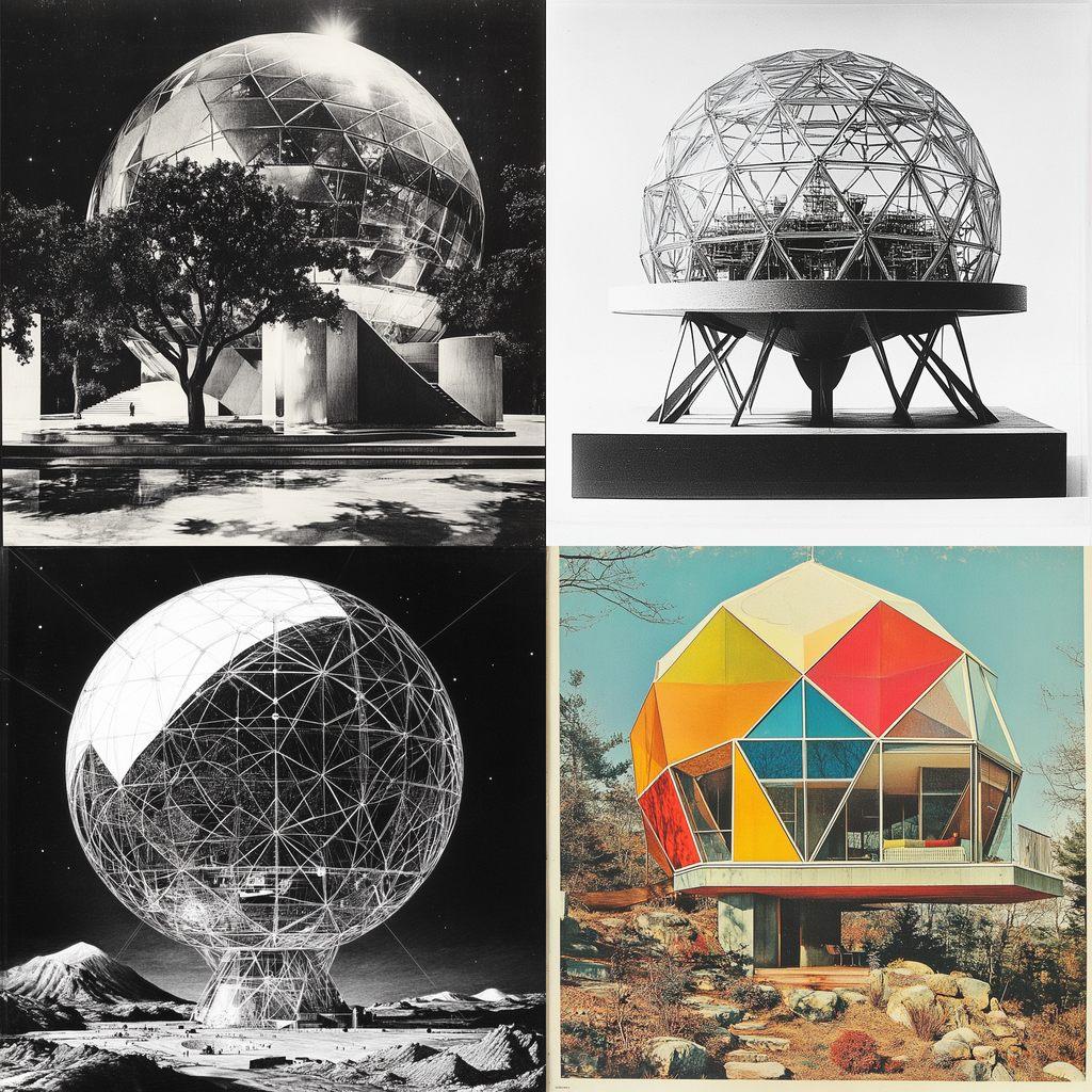 Buckminster Fuller style, Midjourney V6.1, render 1 of 4