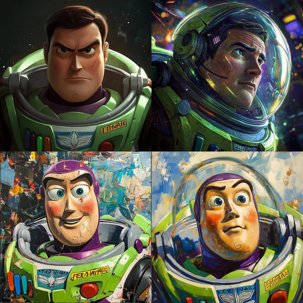 Buzz Lightyear style, Midjourney V6.1, render 1 of 4